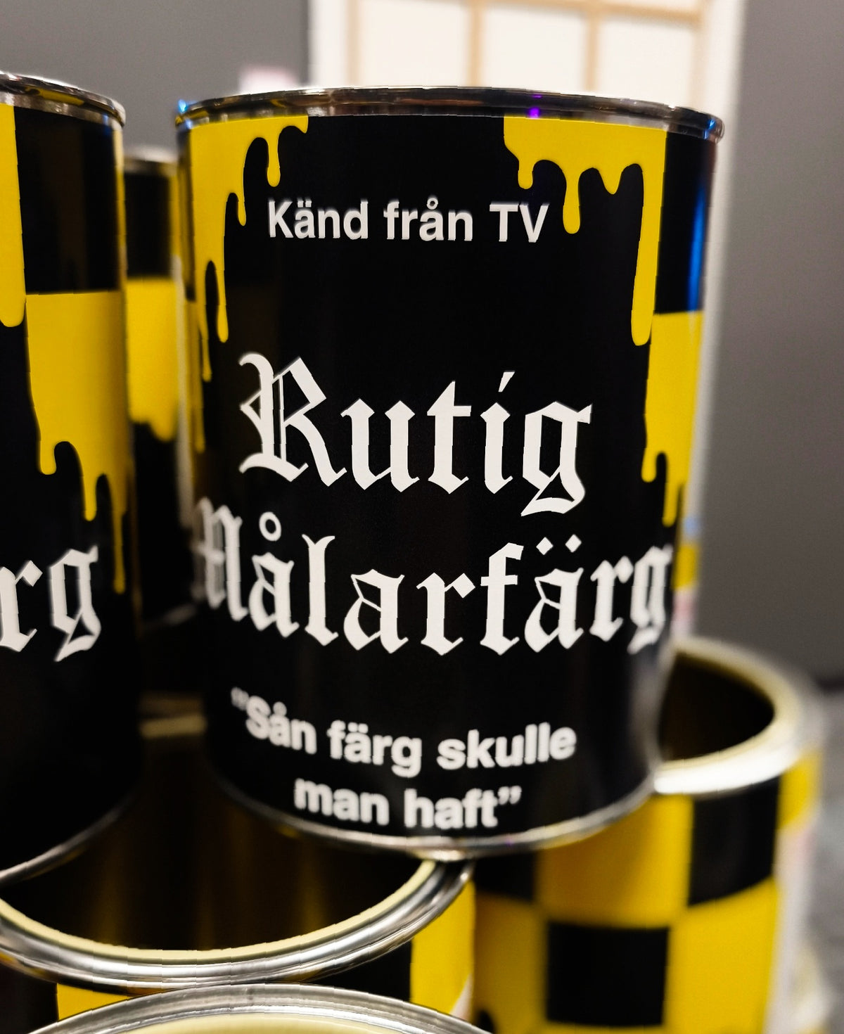 Rutig Målarfärg burk
