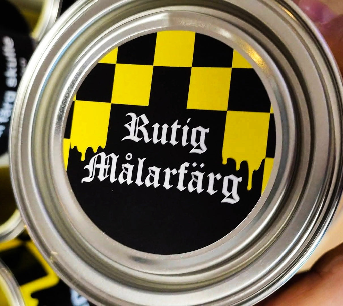 Rutig Målarfärg burk